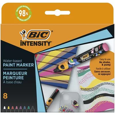 Dekormarker készlet, 1,5 - 2,3 mm, BIC "Paint marker", 8 különböző élénk szín 8 db
