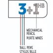 Golyóstoll, háromszínű, nyomósirónnal egyben, BIC "4 Colours" + grafitbél 2 db