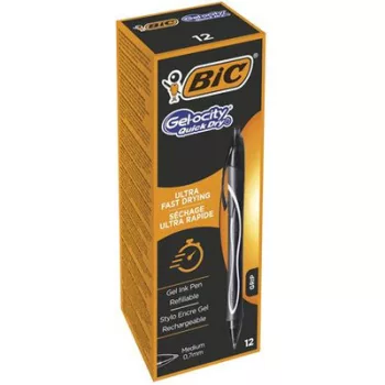   Zseléstoll, 0,3 mm, nyomógombos, BIC "Gel-ocity Quick Dry", fekete