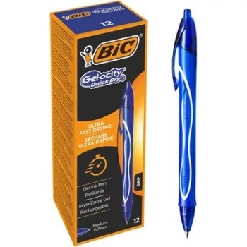   Zseléstoll, 0,3 mm, nyomógombos, BIC "Gel-ocity Quick Dry", kék
