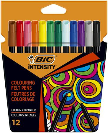 Filctoll készlet, BIC "Intensity Up", 12 különböző szín