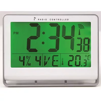 Falióra, rádióvezérlésű, LCD kijelzős, 22x20 cm, ALBA "Horlcdneo", ezüst 1 db