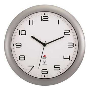   Falióra, rádióvezérlésű, 30 cm, ALBA "Hornewrc", ezüst