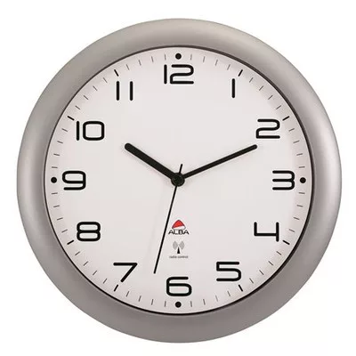 Falióra, rádióvezérlésű, 30 cm, ALBA "Hornewrc", ezüst 1 db