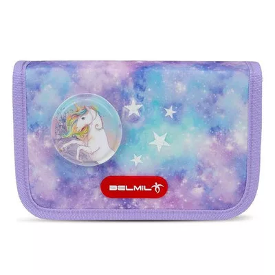 Tolltartó, klapnis, cipzáras, BELMIL "Diamond Unicorn", lila, unikornis 1 db