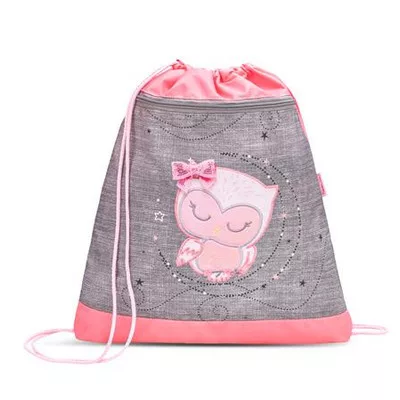 Tornazsák, BELMIL "Little Owl", szürke-rózsaszín, bagoly