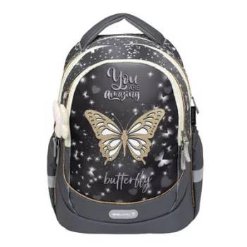   Iskolatáska, cipzáras, BELMIL "Leisure Plus Starlight Butterfly", csillagfény pillangó