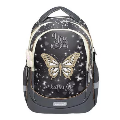 Iskolatáska, cipzáras, BELMIL "Leisure Plus Starlight Butterfly", csillagfény pillangó