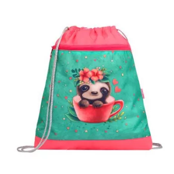   Tornazsák, BELMIL "Cute sloth", zöld-rózsaszín, lajhár 1 db