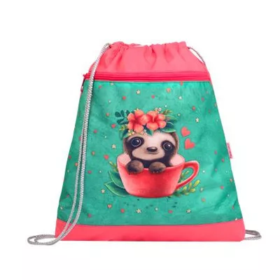 Tornazsák, BELMIL "Cute sloth", zöld-rózsaszín, lajhár 1 db