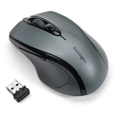 Egér, vezeték nélküli, optikai, közepes méret, USB, KENSINGTON "Pro Fit", szürke 1 db