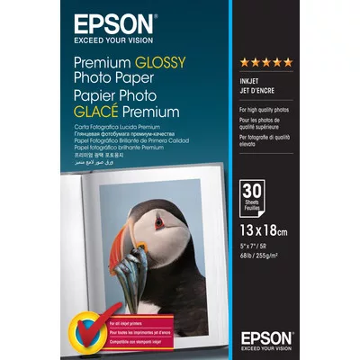 Epson prémium fényes fotópapír (13x18, 30 lap, 255g)