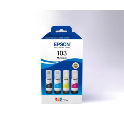 Epson No.103 (T00S6) 4db-os EREDETI TÖLTŐTINTA Multipakk FEKETE / BLACK / CIÁN / CYAN / MAGENTA / SÁRGA / YELLOW  (4x65ml)