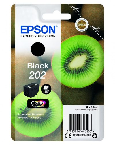 Epson 202 (T02E1)  fekete EREDETI TINTAPATRON, ~250 oldal