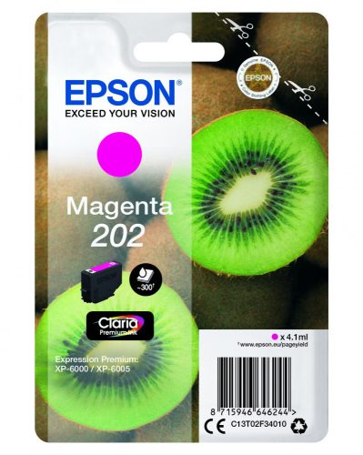 Epson 202 (T02F3)  magenta EREDETI TINTAPATRON, ~300 oldal