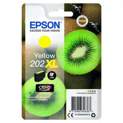 EPSON 202XL (T02H4)  sárga XL EREDETI TINTAPATRON / INK CARTRIDGE, ~650 oldal