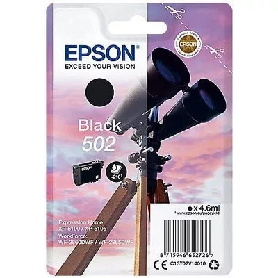 EPSON Nr.502  fekete EREDETI TINTAPATRON / INK CARTRIDGE (C13T02V14010) 4,6ml (≈210 oldal)
