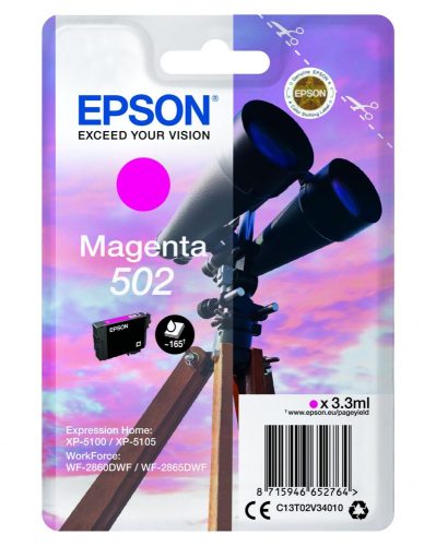 Epson Nr.502  magenta tinta (C13T02V34010) 3,3ml (≈165 oldal)