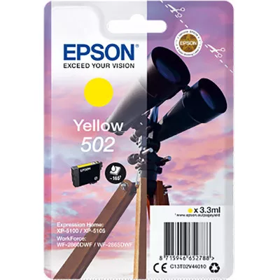 EPSON Nr.502  sárga EREDETI TINTAPATRON / INK CARTRIDGE (C13T02V44010) 3,3ml (≈165 oldal)
