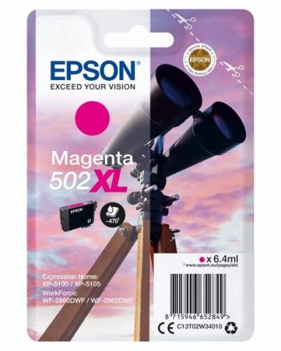 Epson Nr.502XL  magenta tinta (C13T02W34010) 6,4ml (≈470 oldal)