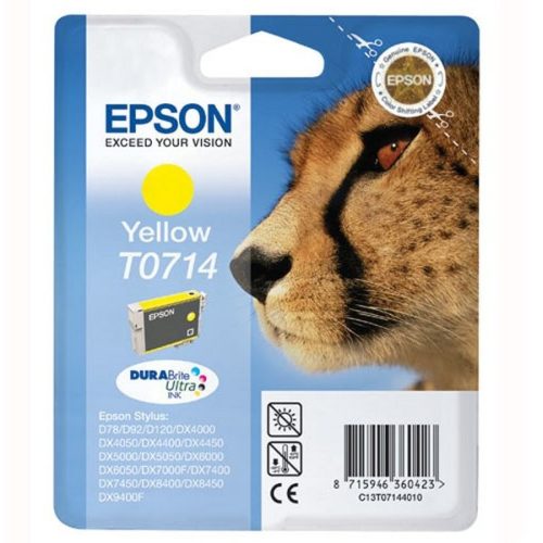 Epson T0714  sárga EREDETI TINTAPATRON (to714) (≈200oldal)