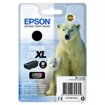   EPSON T2621 EREDETI TINTAPATRON / INK CARTRIDGE FEKETE / BLACK 12,2ml No.26XL