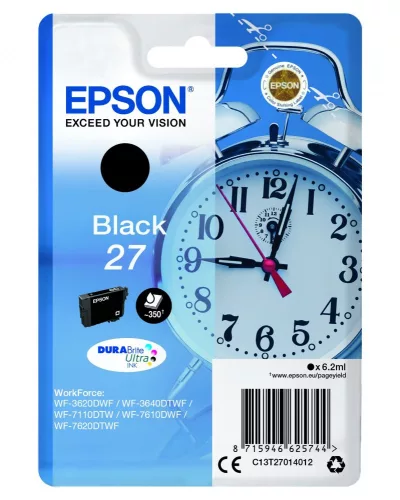 Epson T2701 (Nr. 27)  fekete EREDETI TINTAPATRON  (≈350oldal)