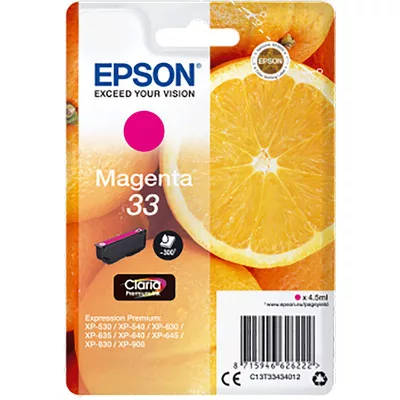 EPSON Nr.33 (T3343)  magenta EREDETI TINTAPATRON / INK CARTRIDGE, ~300 oldal