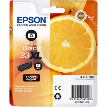   EPSON Nr.33XL (T3361)  foto fekete EREDETI TINTAPATRON / INK CARTRIDGE, ~400 oldal