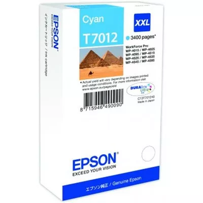 EPSON T7012 C XXL  EREDETI TINTAPATRON / INK CARTRIDGE (cián) 3400 oldalas! (≈3400oldal)