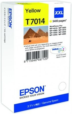 Epson T7014 Y XXL  EREDETI TINTAPATRON (sárga) 3400 oldalas! (≈3400oldal)