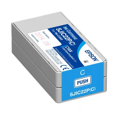 EPSON SJIC22P(C) C3500 EREDETI TINTAPATRON / INK CARTRIDGE CIÁN / CYAN 32,5ml