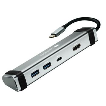   USB elosztó-HUB/dokkoló, USB-C/USB 3.0/HDMI, CANYON "DS-3"