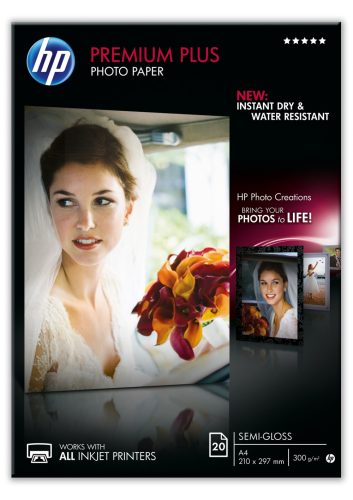 HP A4 Prémium Plus Félfényes Fotópapír 20lap 300g (Eredeti)