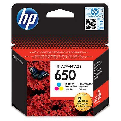 HP 650 eredeti színes tintapatron, ~200 oldal (CZ102AE, Nr.650 )