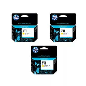   HP Nr.711 (CZ136A) eredeti sárga TINTAPATRON / INK CARTRIDGE triopakk, ~2610 oldal