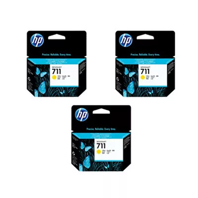 HP Nr.711 (CZ136A) eredeti sárga TINTAPATRON / INK CARTRIDGE triopakk, ~2610 oldal