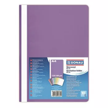 Gyorsfűző, PP, A4, DONAU, lila 10 db