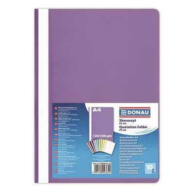 Gyorsfűző, PP, A4, DONAU, lila 10 db