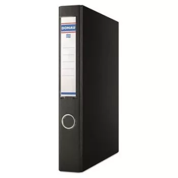   Gyűrűs könyv, 4 gyűrű, D alakú, 45 mm, A4, PP/karton, DONAU, fekete 1 db