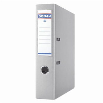   Iratrendező, 75 mm, A4, PP, élvédő sínnel, DONAU "Premium", szürke