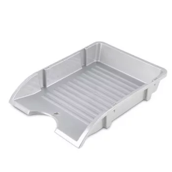   Irattálca, műanyag, törhetetlen, DONAU "Solid", ezüst