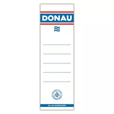 Cserecímke, iratrendezőhöz, kétoldalas, 48x153 mm, DONAU, fehér 20 db