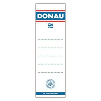   Cserecímke, iratrendezőhöz, öntapadó, 54x153 mm, DONAU, fehér 20 db