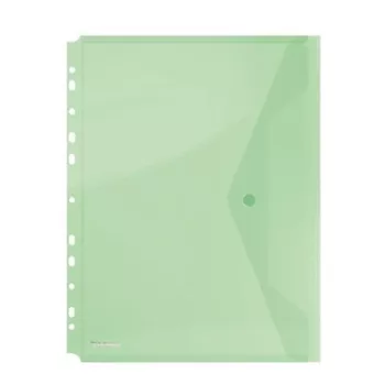   Irattartó tasak, A4, PP, patentos, lefűzhető, DONAU, zöld