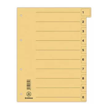 Regiszter, karton, A4, mikroperforált, DONAU, citromsárga
