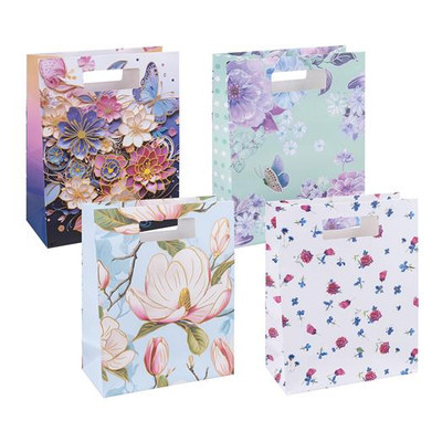 Ajándéktáska, 26x32,5x10 cm, DONAU "Home" vegyes minta