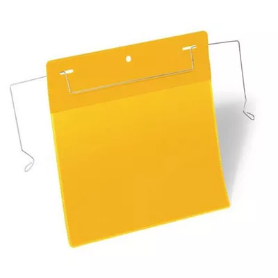 Logisztikai zseb, A5, fekvő, DURABLE, dróttal, sárga 50 db