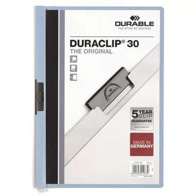 Gyorsfűző, klipes, A4, DURABLE "DURACLIP® 30", kék 1 db