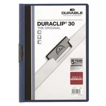   Gyorsfűző, klipes, A4, DURABLE "DURACLIP® 30", sötétkék 1 db